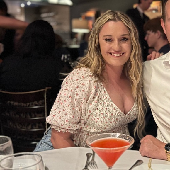 Lulus Tops - Lulu's White and Red Floral Smocked Blouse